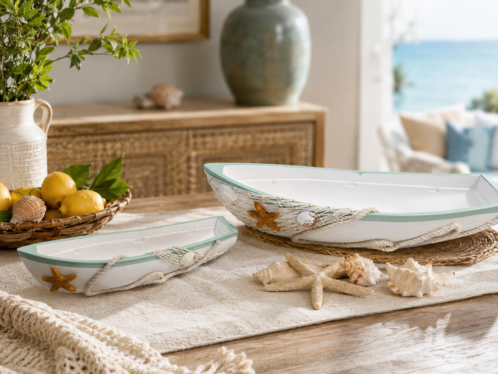 Coastal Boat Decorative Trays – Set of 2