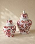 Floral Ginger Jar Set – Elegant Hand-Painted Porcelain Duo