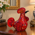 Red Hot Murano Rooster Statement