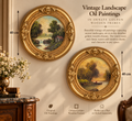 Vintage Landscape Oil Paintings in Ornate Golden Wooden Frames