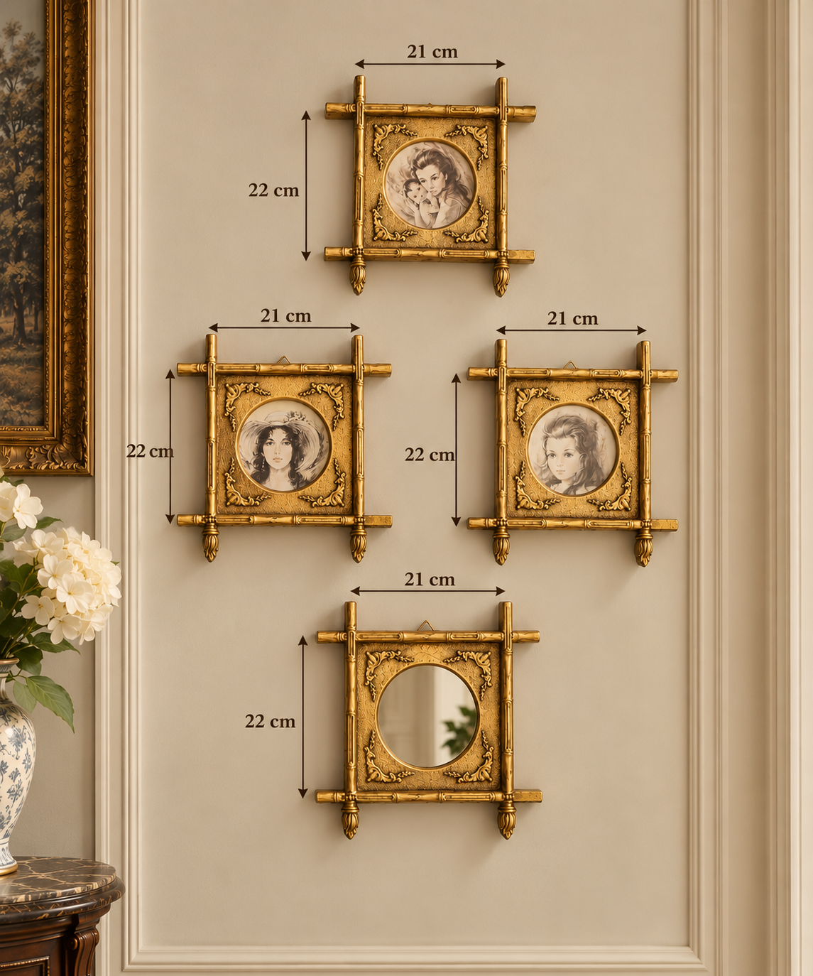 Vintage Golden Resin Frames & Mirror Collection - R401