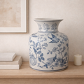 Bleu Blanc Botanical Wide-Neck Vase