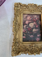 Antique Floral Artwork Frame – Gold Rococo Elegance