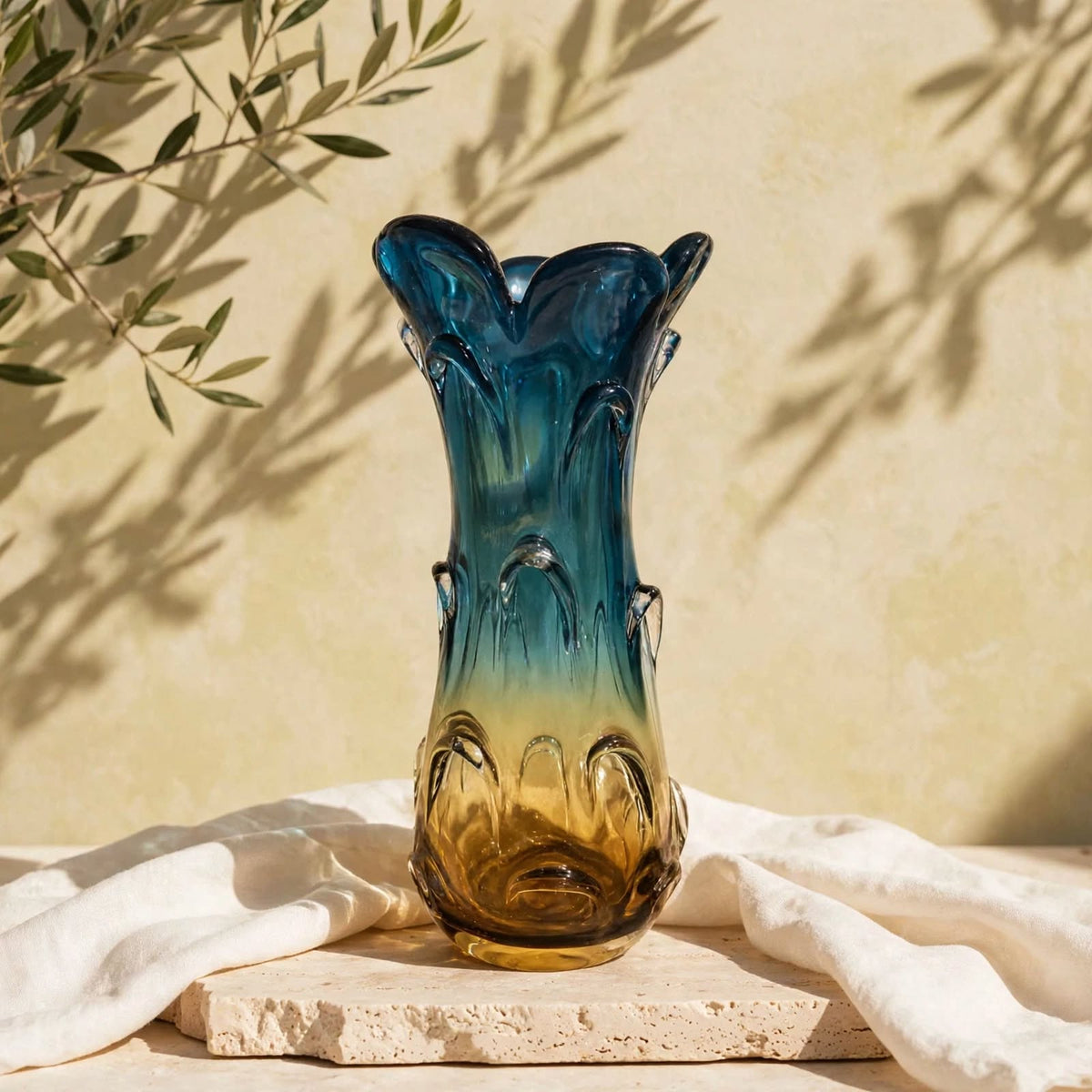 Murano Ombre Art Glass Vase