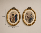 Victorian Elegance in Gilded Oval Frames