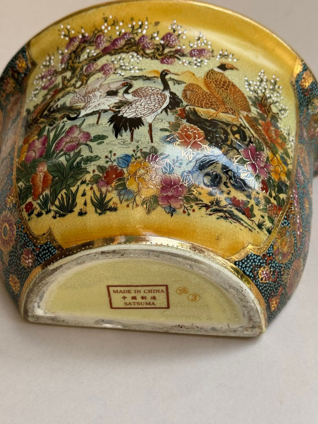 Royal Satsuma Hand-Painted wall pocket