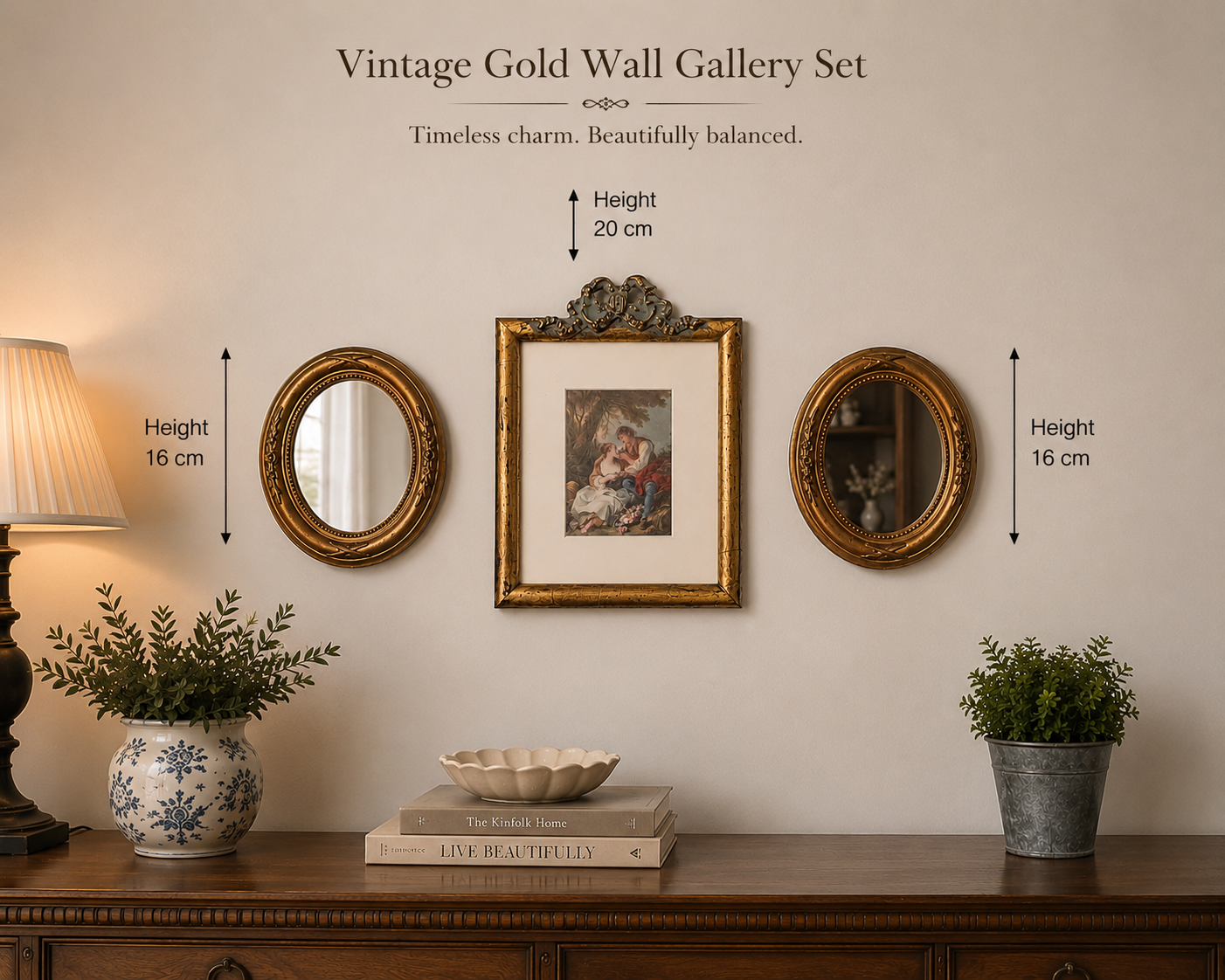 Vintage Gold Wall Gallery Set