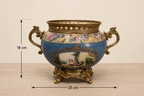 Sèvres Style Decorative Bowl with Bronze Handles