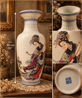 Vintage Jingdezhen Famille Rose Porcelain Vase with Hand-Painted Court Lady