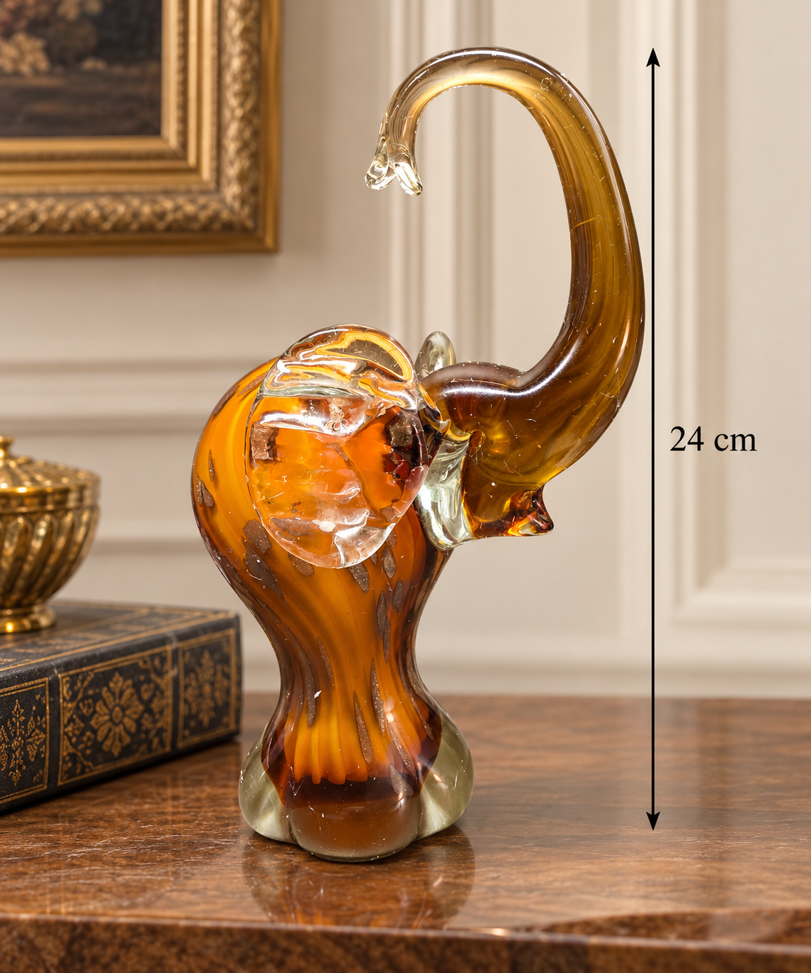 Murano Amber Glass Elephant – A Timeless Statement of Elegance