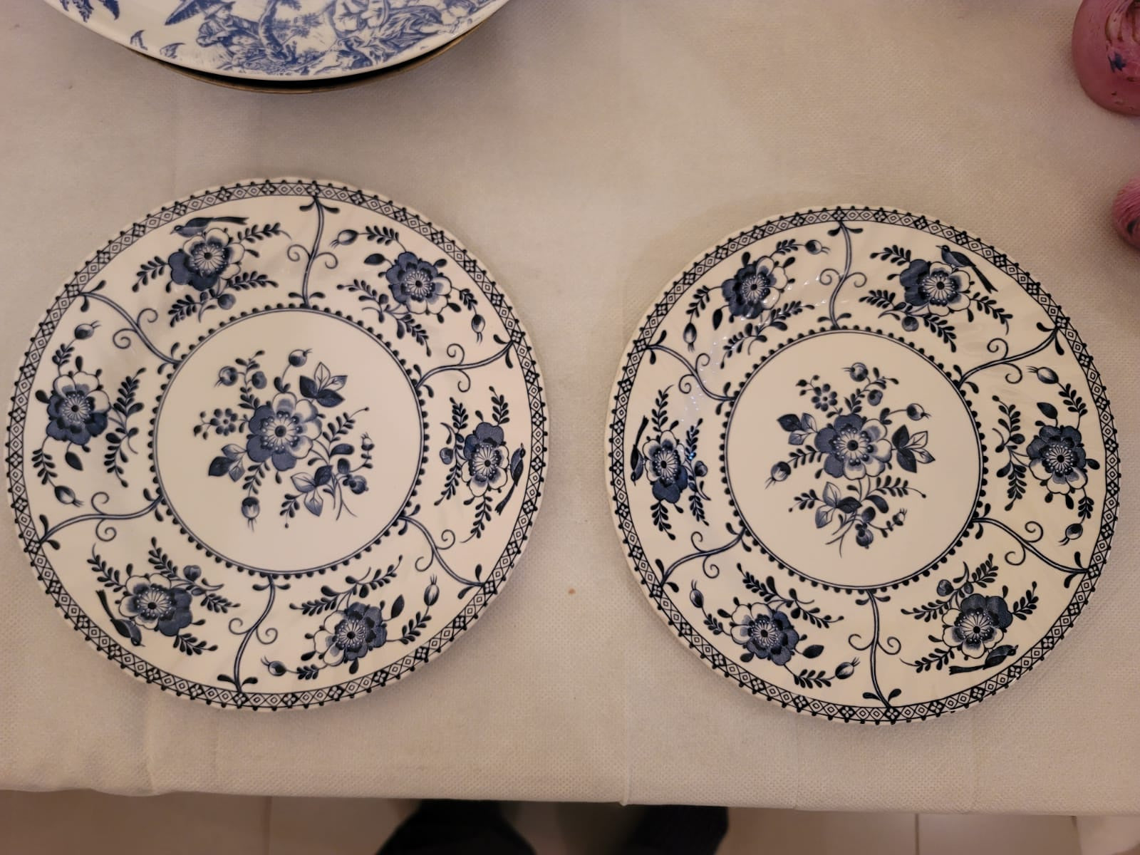 Vintage Johnson Brothers "Indies" Blue and White Transferware Plate, Made in England (Late 20th Century)