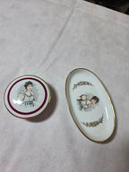 Rare limoges Josephine petite tinket box and plate set