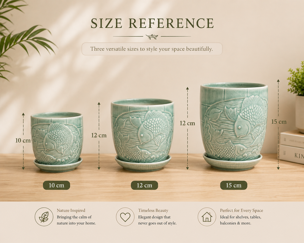 Celadon Koi Planter Set