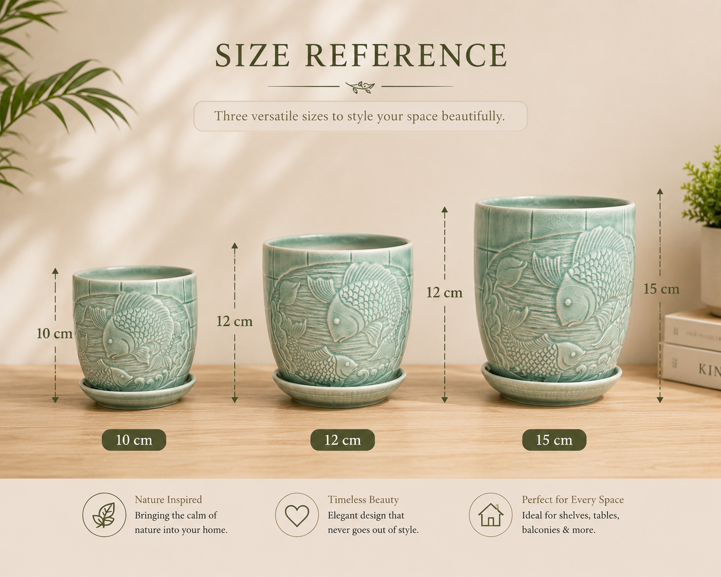 Celadon Koi Planter Set