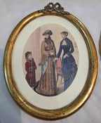 Victorian Elegance in Gilded Oval Frames