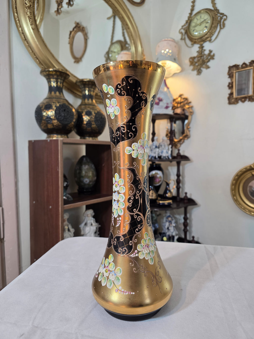 Bohemian Black tall vase