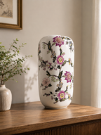 Floral Elegance Porcelain Statement Vase
