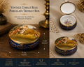 Vintage Cobalt Blue Porcelain Trinket Box – François Boucher Rococo Scene No. 9260