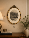 Vintage Oval Hunting Scene Wall Art