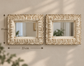 Pair of Ornate Dusty Ivory Resin Mirrors