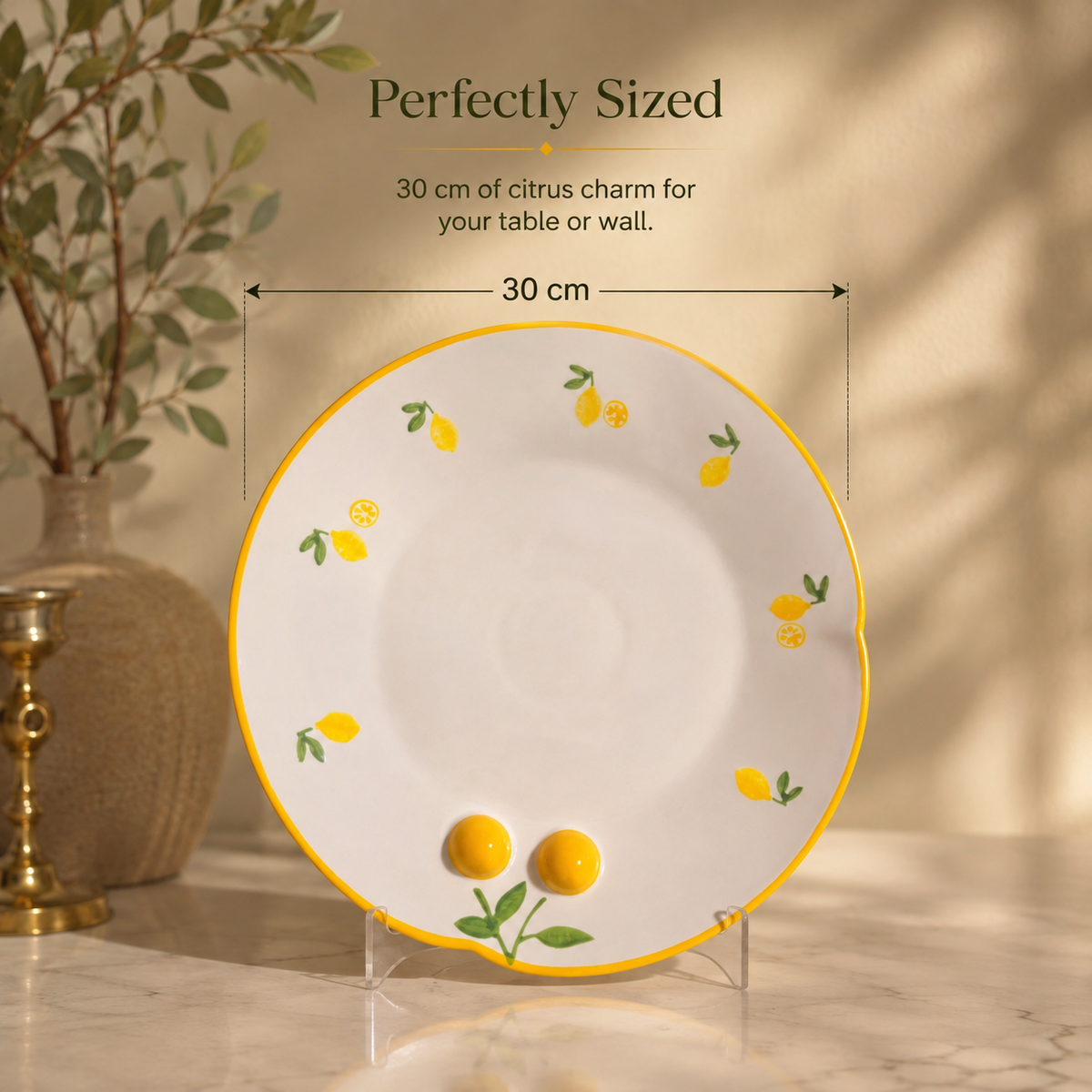 Lemon Garden Ceramic Serving Plate – 30 cm