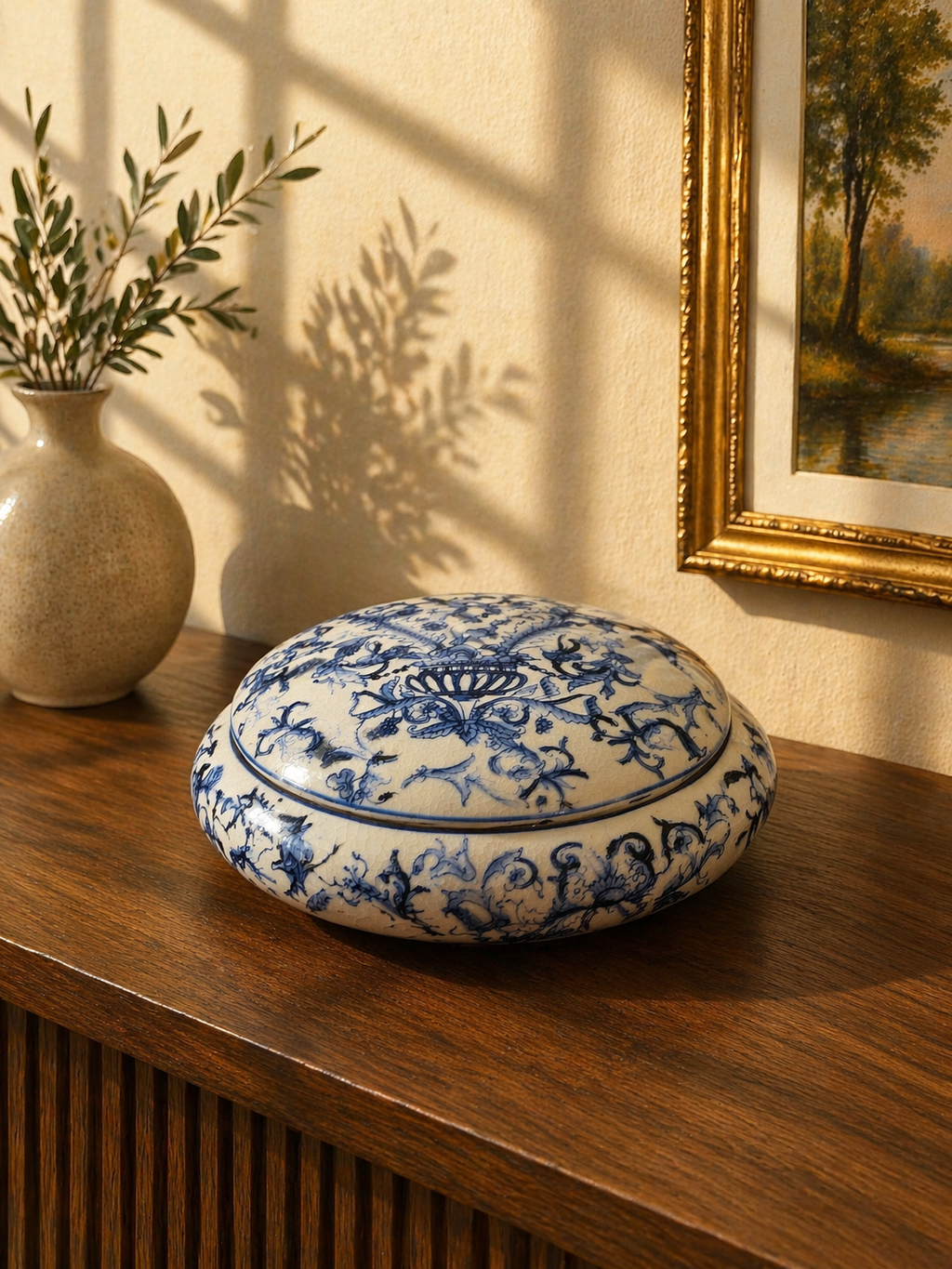 Bleu Blanc Lidded Decorative Box