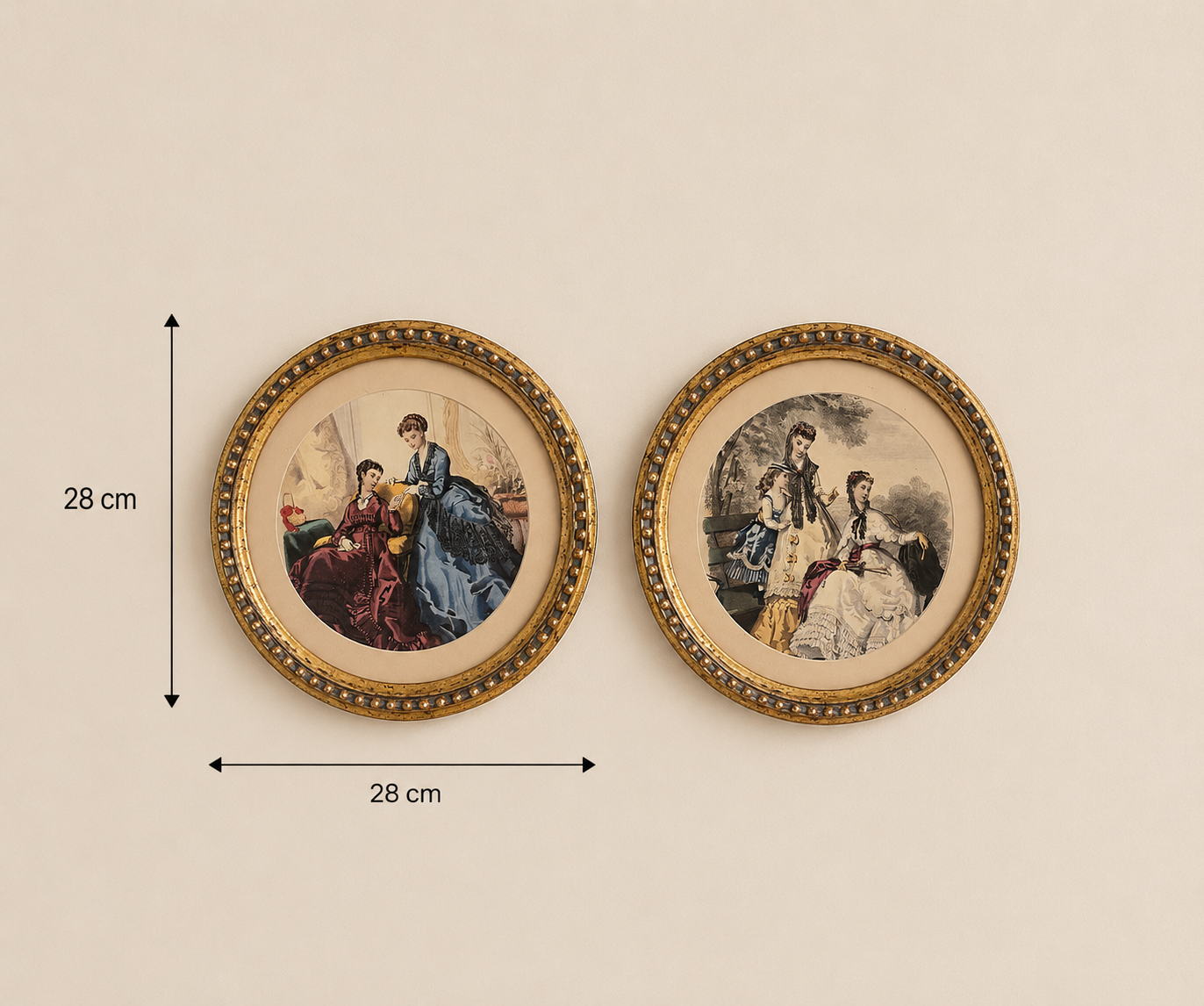 Vintage French Portrait Wall Art Set
