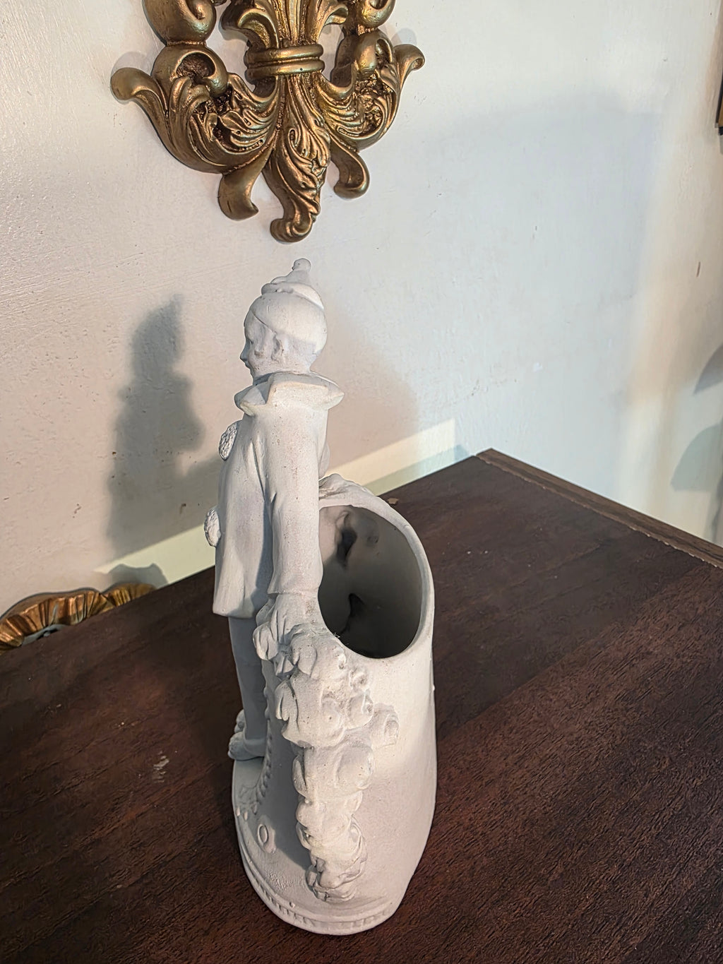 Antique German bisque numbered Romantic Pierrot clown