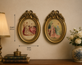 Vintage Victorian Fashion Prints in Ornate Oval Frames