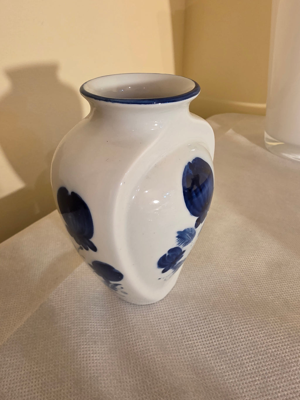 Hand-Painted Blue & White Porcelain Vase & Lidded Jar Set