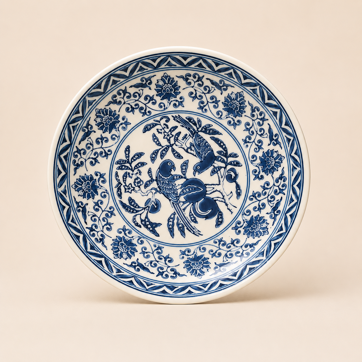 Bleu Blanc Pedestal Bowl