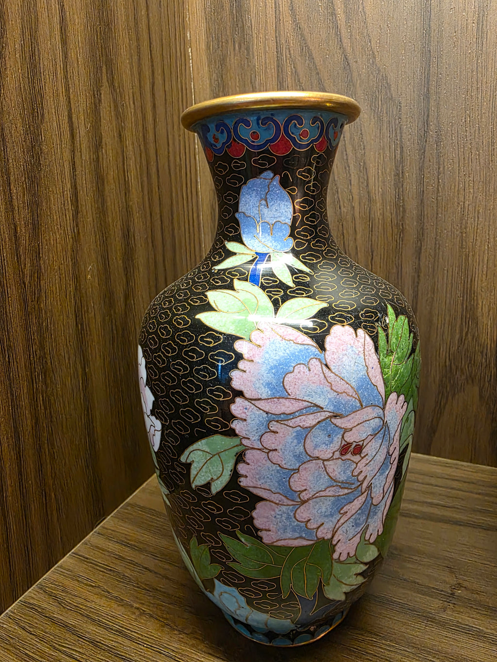 Floral Cloisonné Vase Duo