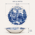Romantic pastoral scene - Bleu Blanc Wall Plate