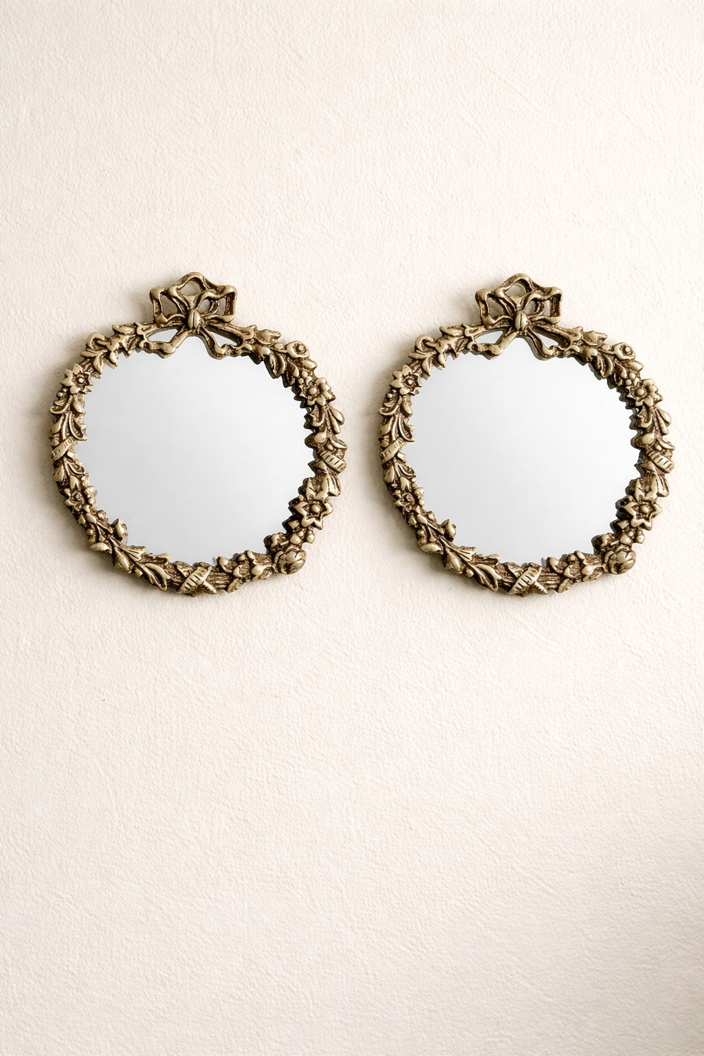 Antique Style Ornate Wall Mirror Duo