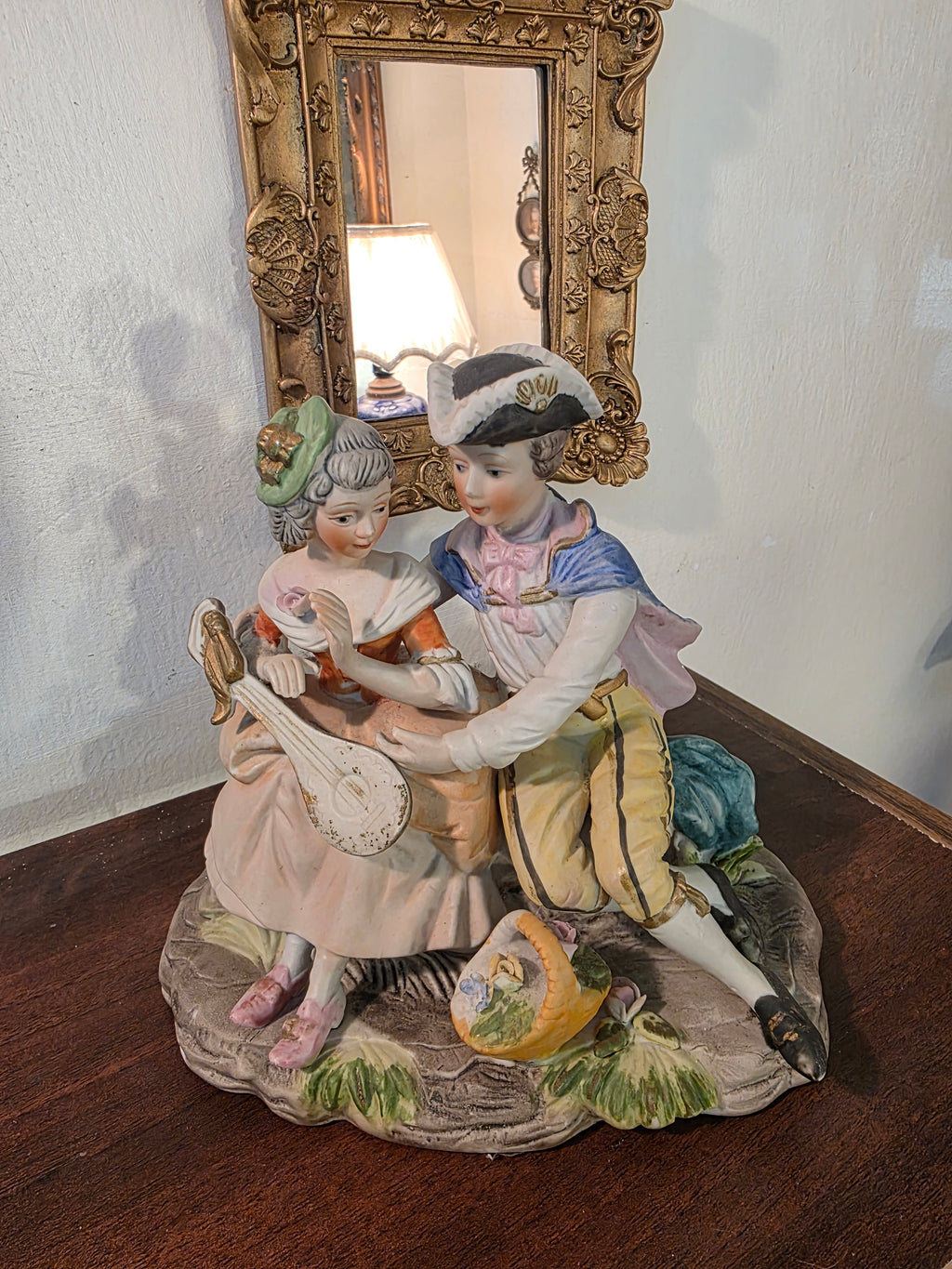 Royal Crown Porcelain Romantic Couple Figurine – Vintage Musical Scene
