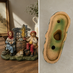 Vintage Hard Plastic Italian Village Peasant Couple Diorama Figurine - Italy 767