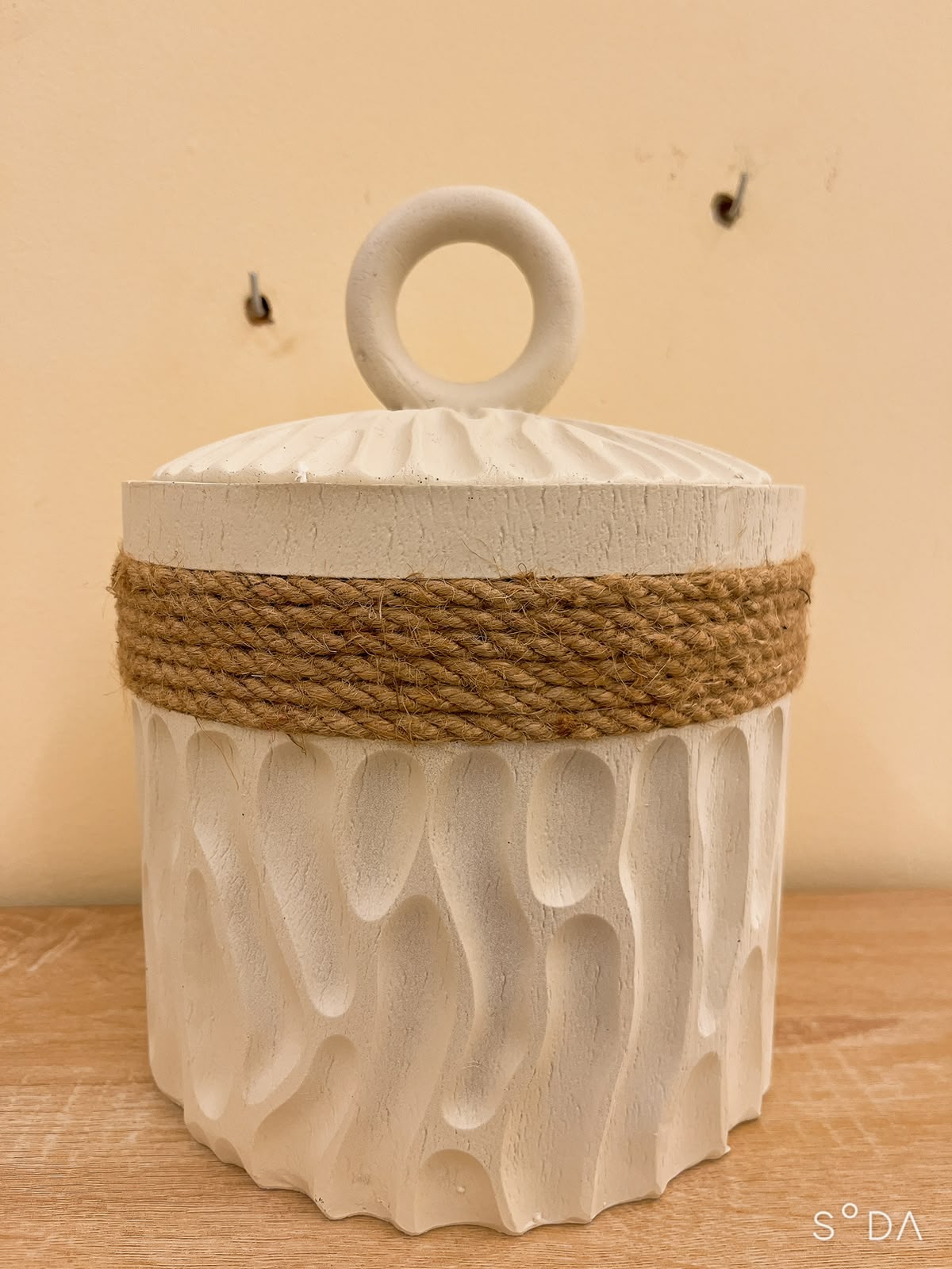 🤍 The Ivory Sculpted Storage Jar