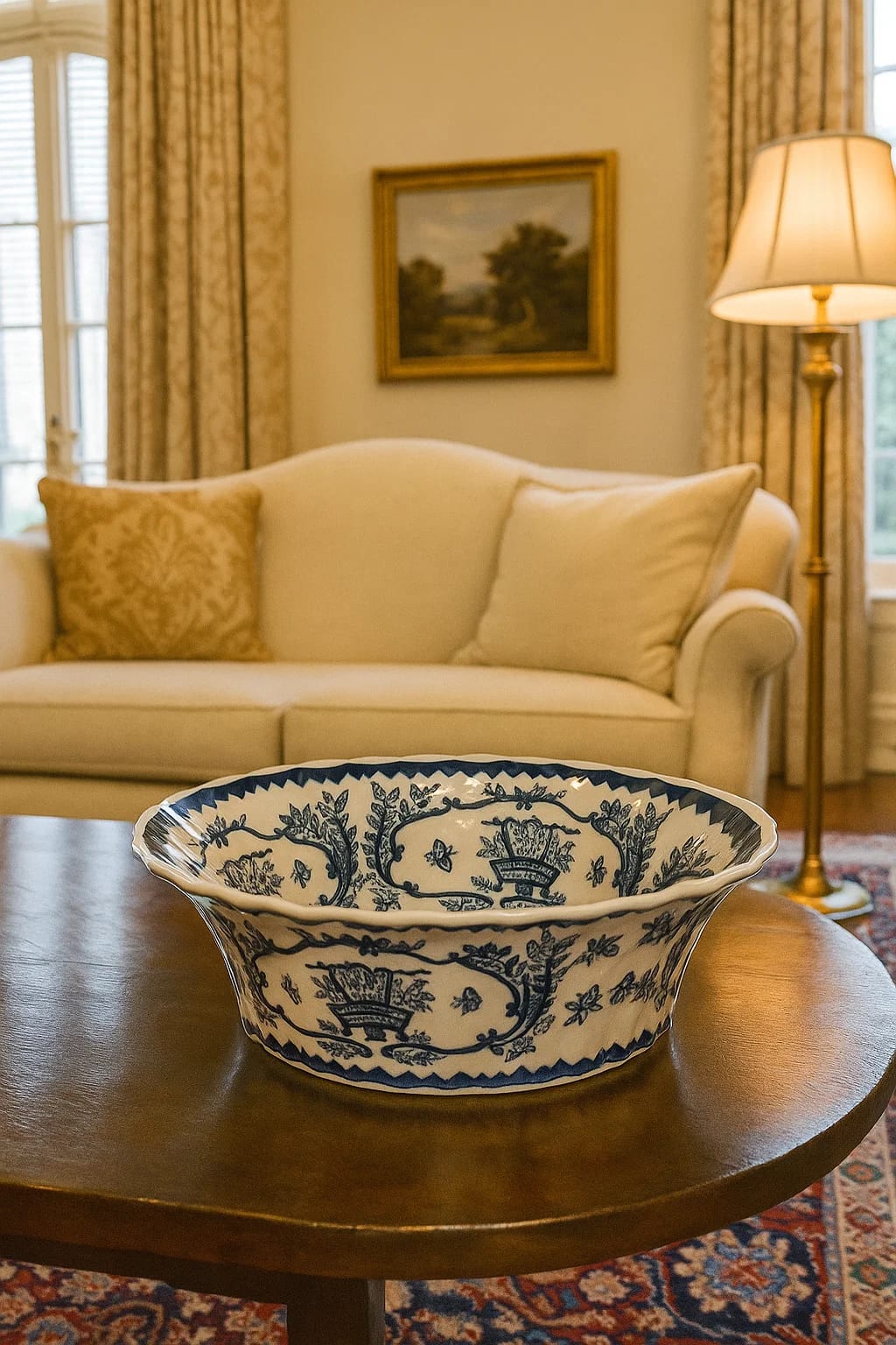 Blue & White Transferware Serving Bowl