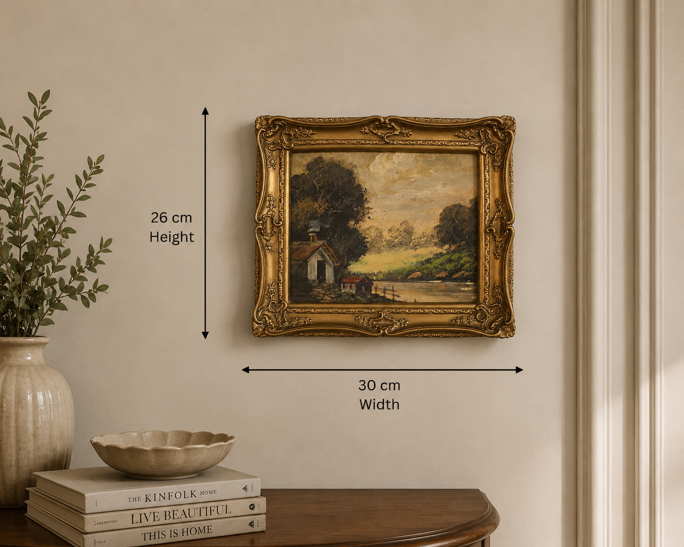 Vintage Framed Countryside Landscape Resin frame
