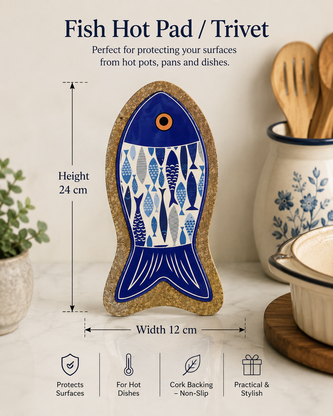 Blue Fish Kitchen Trivet