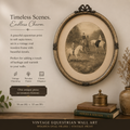 Vintage Equestrian Wall Art in Ornate Wooden Frame