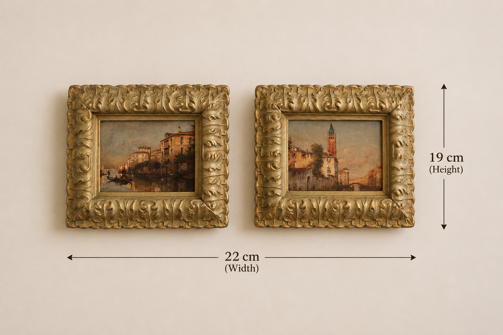 Vintage European Miniature Landscape Wall Art Set