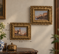 Vintage Venetian Scene Art in Resin Gold Ornate Frames