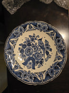 Vintage Hand-Painted Delft Blue Bird & Floral Wall Plate | Velsen Sassenheim, Model 1037