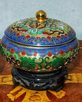 Vintage Cloisonné bonboniere with Floral Motifs