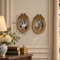 Portraits of Elegance – Classical Resin Oval Wall Art Pair