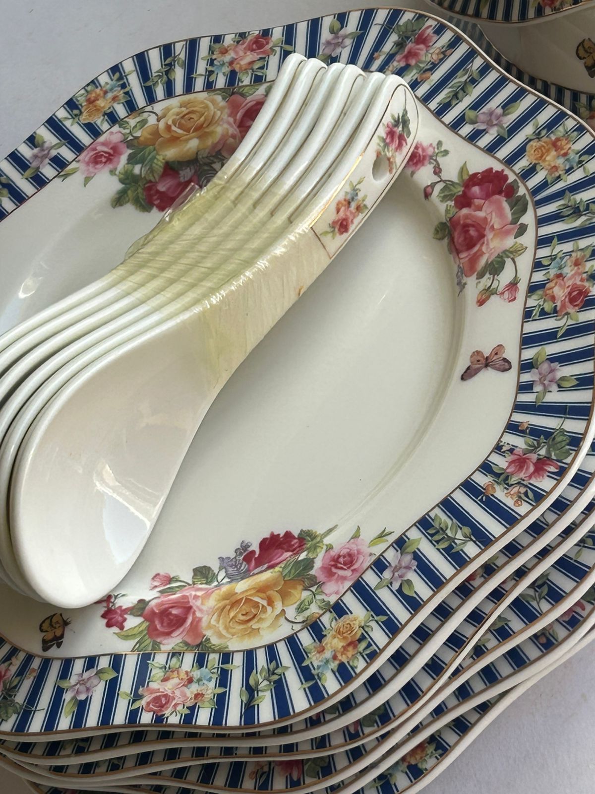 Vintage Polish Floral Dinner Set – 35 Pieces
