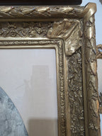 Elegant Gravure Wall Art in Gold Square Frame