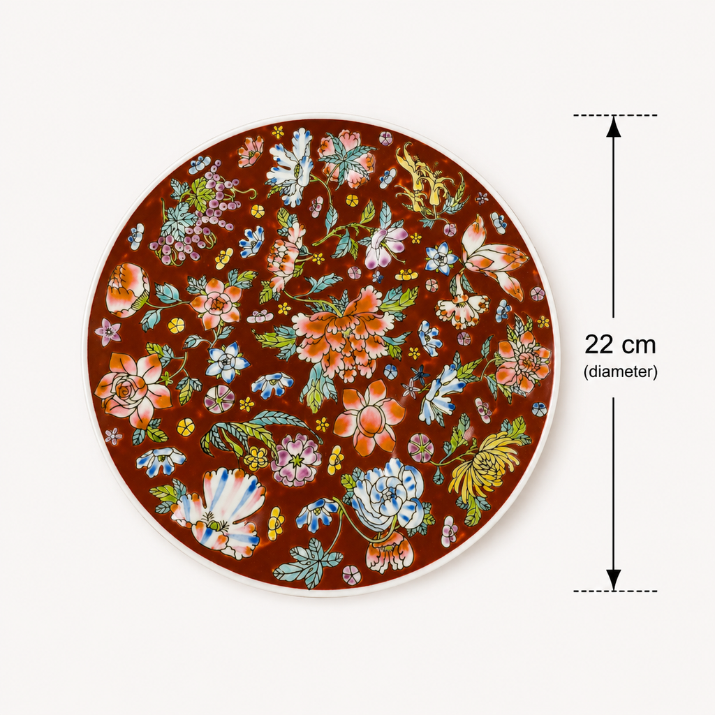 Chinese Floral Porcelain Decorative Plate