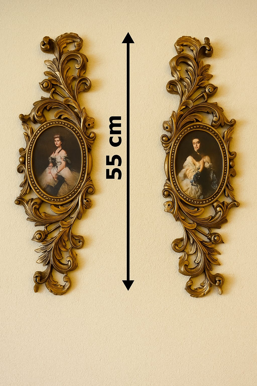 Pair of baroque beauties lightweight resin construction